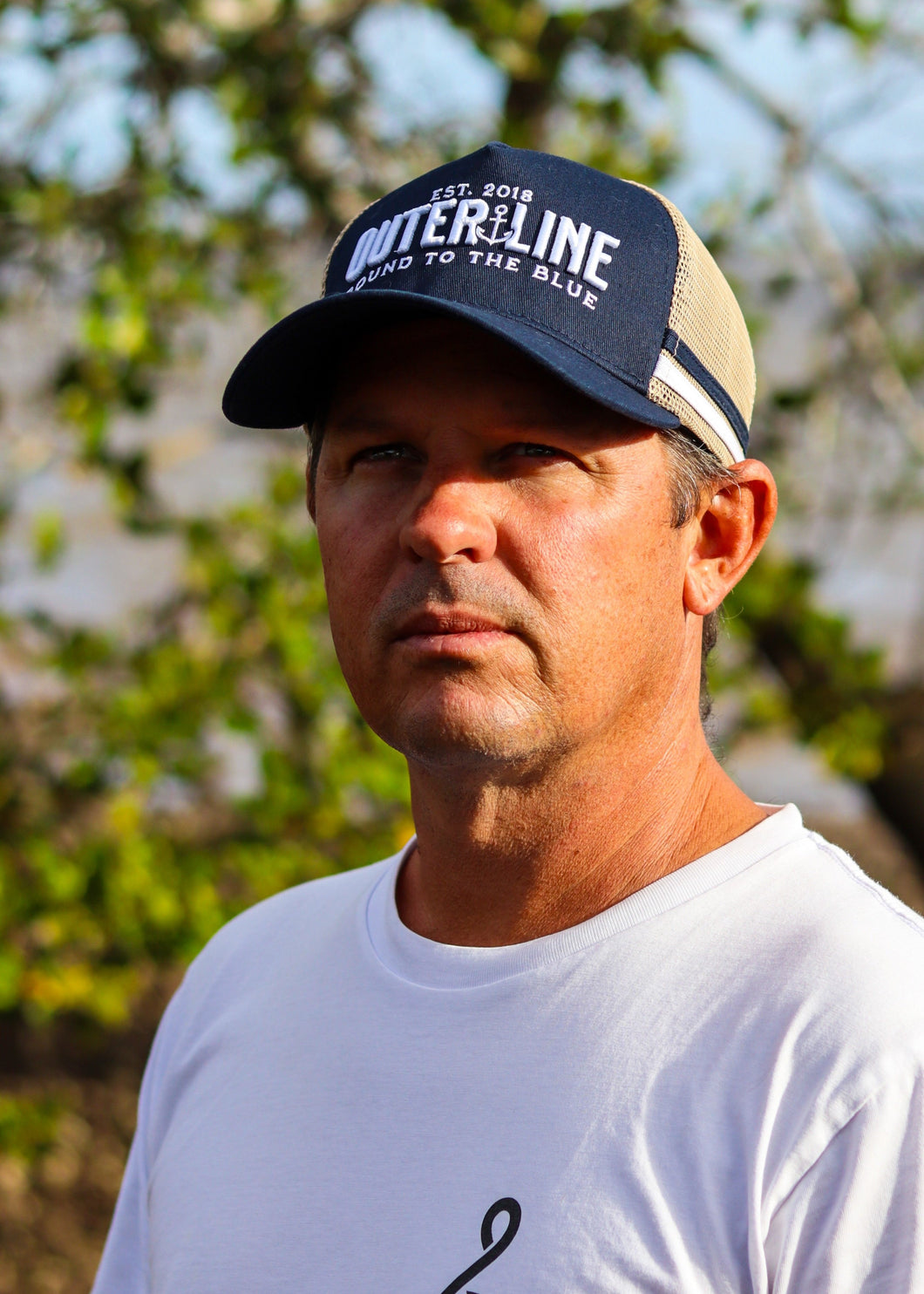 Outer Line Trucker Hat - Navy/Sand