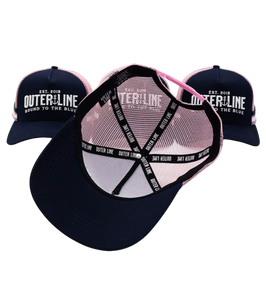 Outer Line Trucker Hat - Navy/Pink