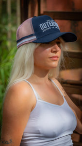 Outer Line Trucker Hat - Navy/Pink