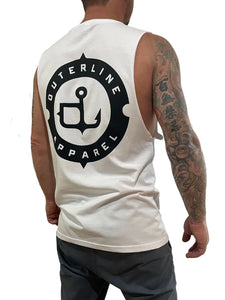 Outer Line Badge Tank - White